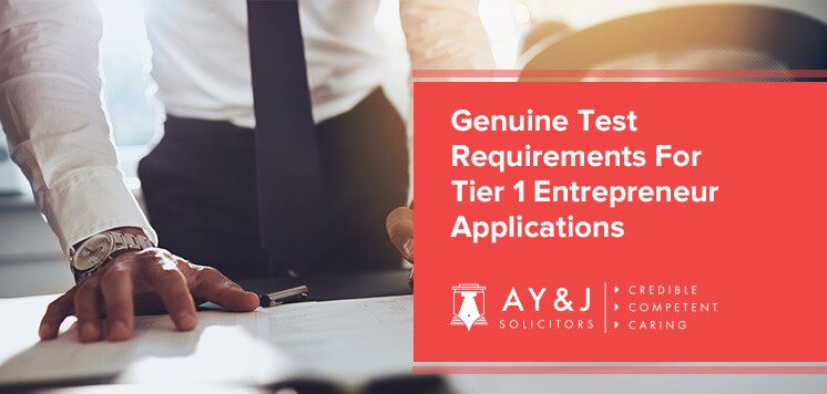 Genuine Test Requirements For Tier 1 Entrepreneur Applications