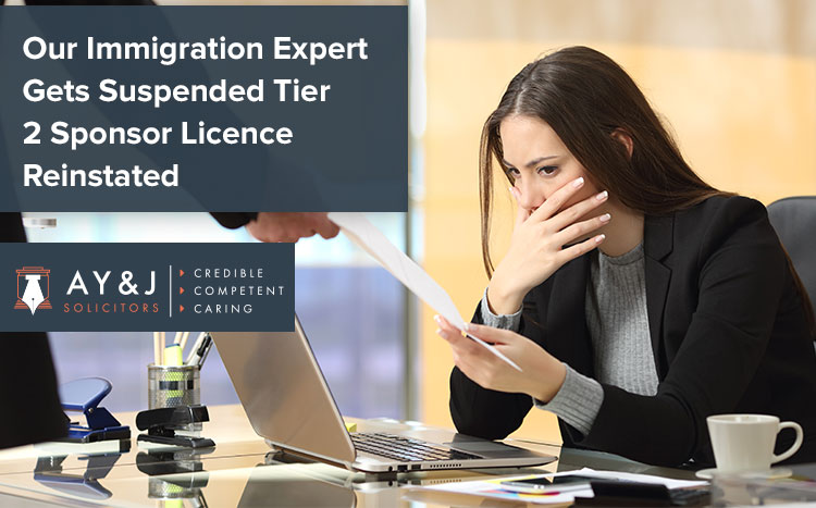 Our Immigration Experts Success On The Reinstatement Of A Suspended Tier 2 Sponsor Licence