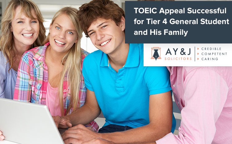 Tier 4 General Student And His Family Succeeds In His TOEIC Appeal