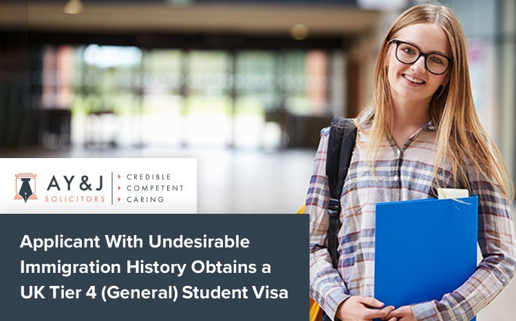 Applicant With Undesirable Immigration History Obtains a UK Tier 4 (General) Student Visa