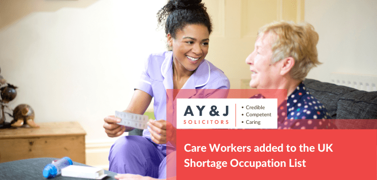 Care Workers added to the UK Shortage Occupation List