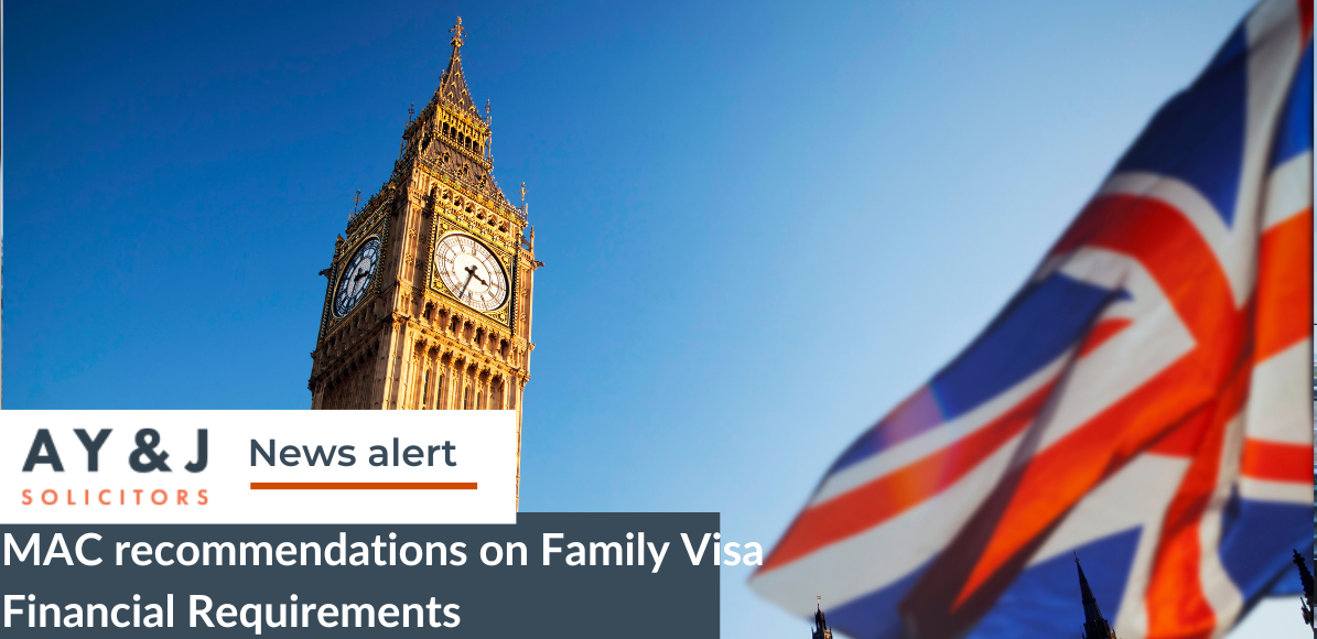 Summary of the MAC recommendations on Family Visa Financial Requirements: